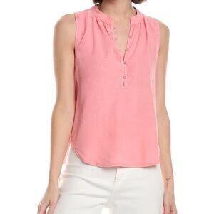 Bella Dahl Pink Sleeveless Button Henley Camisole